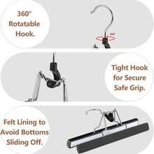 Hair Extension Hanger Wooden Holder For Wig,Hairpieces Pants Hanger For Clothes Pants Carrier Wig Holder With Double Anti-Slip Stickers - View 4