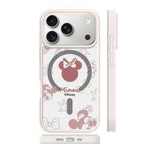 Miniso Disney Mickey And Minnie Mouse Simple Couple Cartoon Mickey Mouse MagSafe Magnetic Charging, Compatible With IPhone 17/17 Pro Max/16/17 Pro/15/14/16 Plus/17 Air/IP 13/15 Pro/12/15 Plus, Drop-Proof And Scratch-Resistant, Compatible With Apple. - White - View 3