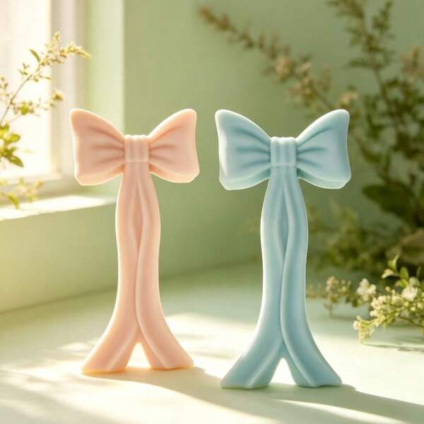 1pc Bow Knot Scented Candle Silicone Mold Home Decor/Gift Ornament Plaster Mold, Handmade Epoxy Resin Casting Mold, Artistic Decorative Clay Plaster Mold