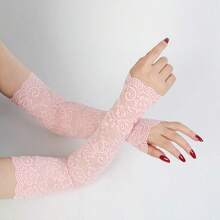 1 Pair Summer Sun Protection Gloves Ice Lace Arm Sleeves Sunshade Arm Covers Long Sleeve Daily Versatile - Multicolor - View 14