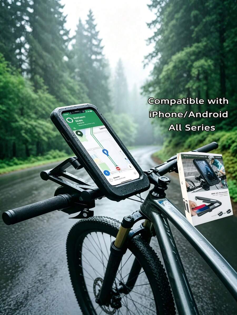 Waterproof Bicycle Phone Holder, 360° Adjustable Motorcycle Handlebar Phone Mount, Universal Phone Holder, Cycling Accessories