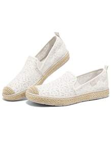 Skechers Sepatu loafer slip-on berenda yang bernapas, busa memori yang lembut dan elastis, sepatu slip-on wanita untuk berjalan-jalan santai, ringan, dan datar. - Putih - View 4