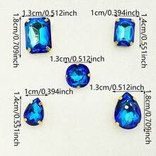 16pcs/Pack Sky Blue & Royal Blue Hollow Rhinestone DIY Decoration For Clothing, Shoes, Hats, Bags - Sky Blue - 16P - View 6