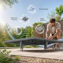 Garden Stepping Stones, 16 Pieces, 395x395 Mm, Decorative Paving Slab With Stakes, Plastic Paving Stones, Stone Slab Made Of PC+ABS Resin, Stone Look For Lawns, Patios, Grey-XY656165 - Multicolor - View 2