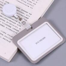 1 PC 2D Durable Black Horizontal ID Card Holder Set, Badge Clip With Retractable Pull Tab, Double-Sided, Carabiner Clip ID Holder, First Day Of School - Multicolor - View 10