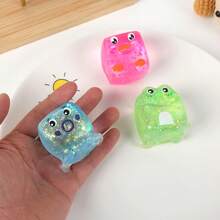 1PC Maltose Cube Squishy Slow Rebound Stress Relief Toy, Cute Cartoon Decompression Gadget, Perfect Easter Birthday Halloween Christmas Party Gift (Random Color) - Multicolor - View 3