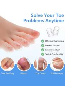 2/10/20/30/40pcs Toe Protector Caps, Anti-Friction Toe Sleeves, Silicone Toe Caps For Fungal Nails, Ultra-Thin Ankle Protector, Finger Protector Tools - Transparent - View 8