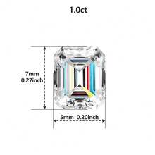 1pc 100% Pure Moissanite, White Color, D Color, Emerald Cut, VVS1 Clarity, Comes With GRA Certificate, For DIY - White - View 13