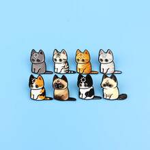 Cartoon Loading Cats Soft Enamel Pin Men Lapel Pins For Backpack Jewelry Women Brooch For Clothes Badges Pins Accessories - Black - View 8