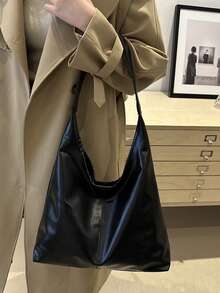 New Large Tote Bag For Women, Fashionable Design Shoulder Bag With Premium Texture - Black - View 5