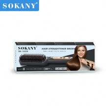 SOKANY 15008 直髮梳，陶瓷塗層，5段溫度設定，快速加熱，過熱保護，360°旋轉，適合日常使用/禮品 - 藍色 - 查看 6