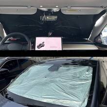 Foldable Umbrella-Style Car Front Windshield Sun Shade With Silver And Titanium Silver Coating, UV Protection, Heat Insulation, One-Click Open/Close, Portable Storage, Universal For Sedan And SUV, Summer Interior Sun Protection Modification Accessory - Multiple Styles - View 3