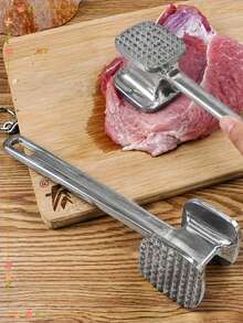 1pc Meat Tenderizer, Pork Chop Tenderizer, Double-Sided Meat Hammer, Kitchen Tool, Household Meat Hammer, BBQ Tool, Suitable For Potatoes, Hamburger Patties, Pancakes And Various Foods - Multicolor - View 4