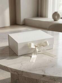 1pc Ribbon Gift Box, Foldable, Magnetic Closure, Wedding Gift Box, Bridesmaid Personalized Name Gift Box, Ribbon Gift Box With Lid, Can Be Paired With Bridesmaid Gift Box, Also Suitable For Birthday, Valentine's Day, Bridal Gift, Perfect Choice For Wedding, Birthday Or Any Occasion - Multicolor - View 7