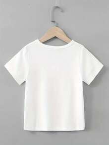 Tween Boy Letter Cartoon Print Casual Everyday Short Sleeve T-Shirt - White 3 - View 5