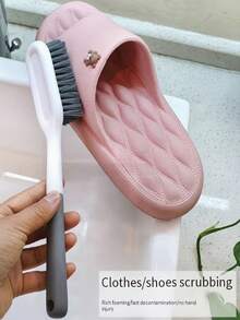 Long Handle Cleaning Brush + Hook, Stiff Bristle Brush, Suitable For Washing Clothes And Shoes, Multi-Function Gap Cleaning Brush, Home Helper - A - View 5