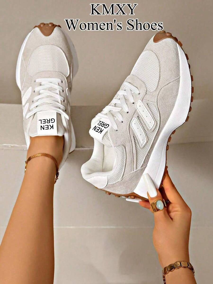 Sepatu Sneakers Wanita Nyaman dengan Tali - Sepatu Kasual Multifungsi Ringan, Sol Karet Anti Selip, Cocok untuk Semua Musim