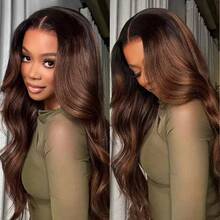 BINF Body Wave 4x4 Transparent Lace Frontal Closure Chocolate Brown Remy Unprocessed Frontal Human Hair Pre Plucked With Baby Hair - 4x4 Closure - View 10