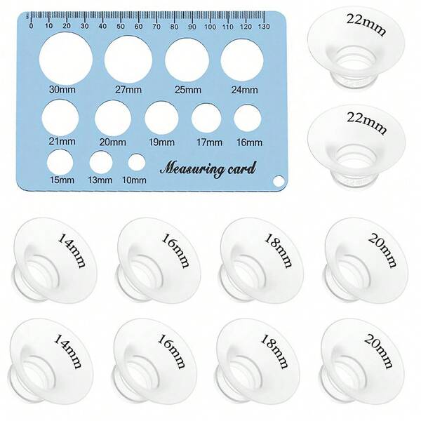 10Pcs Breast Pump Flange Inserts 14/16/18/20/22mm For 24mm Flange/Shield, Soft Silicone Sizing Kit – Compatible With Momcozy M5/M6/M9/Elvie/Paruu