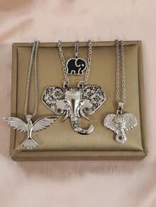 Vintage Multi-Style Animal Series, Personalized Starfish Shell Gourd Planet Multi- Necklace Set, All-Match All-Season Versatile, Suitable For Summer Beach, Travel Party, Office Commute, Etc. Can Be Given To Girlfriend, Boyfriend, Best Friend, Brother, Etc., Birthday, Anniversary, Workplace Small Gift - Necklace Set 2 - View 1