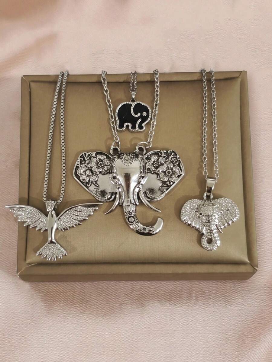 Vintage Multi-Style Animal Series, Personalized Starfish Shell Gourd Planet Multi- Necklace Set, All-Match All-Season Versatile, Suitable For Summer Beach, Travel Party, Office Commute, Etc. Can Be Given To Girlfriend, Boyfriend, Best Friend, Brother, Etc., Birthday, Anniversary, Workplace Small Gift - Necklace Set 2 - View 1