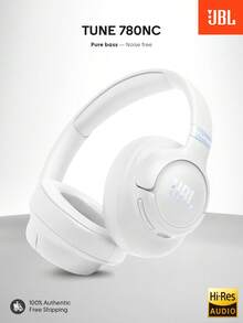 Tune 780NC Wireless Over-Ear Adaptive Noise Cancelling Headphones, Hi-Res JBL Pure Bass Sound With Spatial Sound, 76H Battery, Bluetooth 6.0, Fast Charge, Multipoint Connection, Foldable - White (New) - View 2