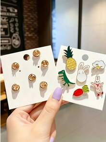 1pc/10pcs Pearl Brooch Badge Pin Accessory, Suitable For Birthday, Graduation Ceremony, Home Decor, Halloween Decor, Autumn Decor, Backpack Accessory, Best Birthday And Graduation Gift - Multicolor - View 2