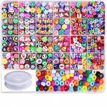 1set/50 piezas Kit de cuentas de arcilla polimérica para hacer joyas, para manualidades DIY, pulseras, aretes, llaveros, manualidades, regalos (color y estilo aleatorio) - Multicolor - Ver 9