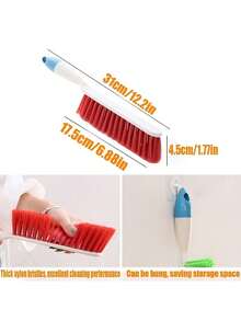 Thickened Plastic Long Handle Dusting Brush, Multi-Functional Cleaning Tool With Hanging Hole For Easy Storage, Suitable For Floors, Sofas, Kitchens, Desktops, Windowsills And Car Interiors - Multicolor - View 5