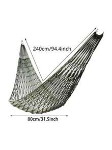1pc Lightweight Nylon Mesh Single Portable Rope Hammock, Outdoor Camping Beach Backyard Garden Tree Hanging Swing Bed, Travel Relaxation Accessory - A - View 2