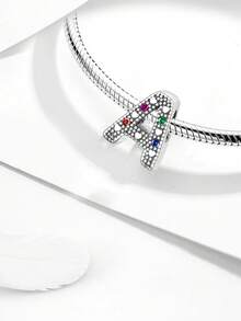1pc Exquisite Letter Beaded Charm, Suitable For Women To Wear, Can Be Used For Bracelet, Bangle And Other DIY Jewelry Making, A Beautiful Gift For Girlfriend - Rhinestone Letter - View 8