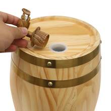 RibasuBB 5L Pine Wood Wine Barrel With Stand And Faucet, Rustic Whiskey Bourbon Dispenser For Home Bar - View 6