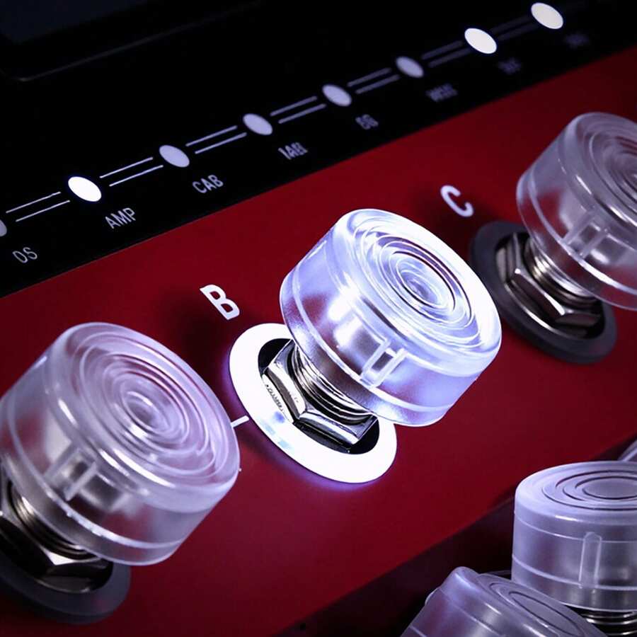 Transparent Electric Guitar Effects Pedal Foot Switch Cap, Foot Switch Cap Accessory, Foot Switch Cap, String Knob Cover, Electric Guitar Accessory, Foot Switch Cap, Foot Switch Protection Cover, Protective Shell, Single Pedal Effects Pedal Keycap Accessory - Transparent - View 1