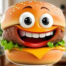 9 Cheese Burger Smile Stack Magnets With Joyful And Rosy Cheeks, Each Burger Bun Represents A Happy Heart, Suitable For All Metal Surfaces In Your Home - A - View 7