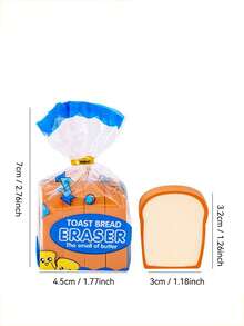 12pcs Bread Shaped Mini Toast 3D Erasers, Pencil Erasers, Drawing Supplies, Student Artist Sketching Tools, Art And School Supplies, Erasers, Back To School Gift - Default - View 7