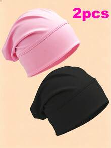 CONFLASS Women's Soft Milk Silk Sleep Hair Bonnet, Elastic Stretchable Breathable Night Hair Cap, Protects Curly And Natural Hair, Solid Color Satin Hair Cover - Multicolor - View 10