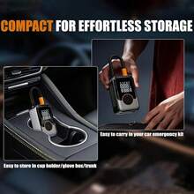 Portable Tire Inflator With Digital Pressure Gauge, LED Light And Multiple Nozzles, Suitable For Cars, Motorcycles, Bicycles And Other Inflatables, 1500mAh 7.4V - Black - View 9
