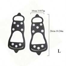 1 paire de couvre-chaussures antidérapants simples à 8 dents pour l'extérieur, portables pour l'escalade professionnelle, antidérapants sur la glace et la neige, la randonnée, l'alpinisme en extérieur - Noir - Voir 7