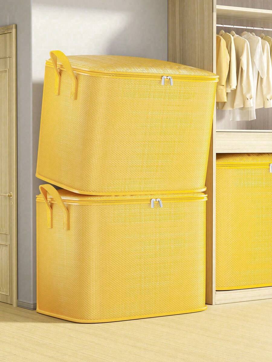 1 Buah Tas Penyimpanan Lipat Kapasitas Besar, Organizer Rumah Serbaguna untuk Pakaian, Selimut, Sweater, Perlengkapan Tidur, dan Bantal. Sangat Membantu untuk Pindahan, Asrama, Kembali ke Sekolah, dan Pengepakan Koper, Dapat Digunakan Kembali, Perlengkapan Penyimpanan Ringan untuk Dekorasi Rumah & Kamar