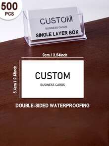[客製化]200張/500張/1000張 客製化名片/卡片，圖片客製化，名片，客製化圖片，附透明名片夾，聖誕禮物，個性化名片客製化，客製化小卡，桌面名片，感謝卡，邀請卡，名片，防水表面 - 白色 - 查看 12