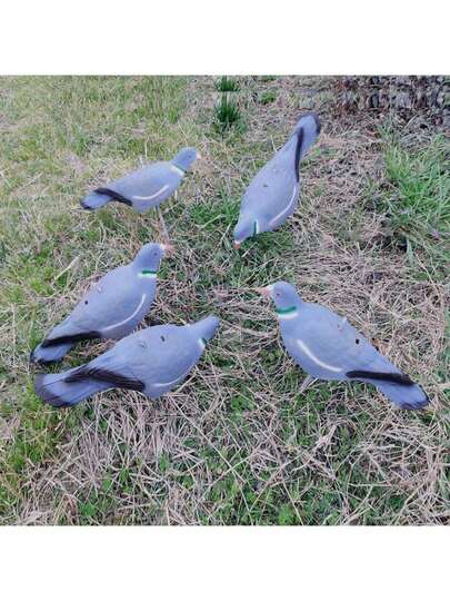 1/3/5pcs Hunting Decoy Pigeons - Half-Body Design Lightweight And Realistic, Can Be Hung Or Stuck In The Ground, Realistic Gray And White Design With Orange Beak, Durable PE Material, Used For Garden Decoration, Outdoor Decoration And Hunting Practice, Garden Decoration, Realistic Appearance, Intricate Details