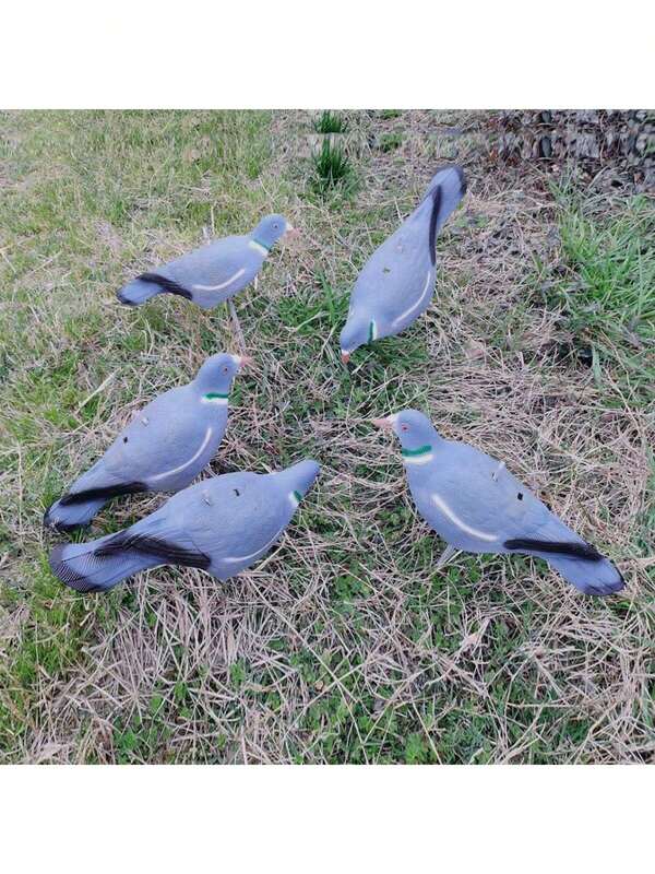 1/3/5pcs Hunting Decoy Pigeons - Half-Body Design Lightweight And Realistic, Can Be Hung Or Stuck In The Ground, Realistic Gray And White Design With Orange Beak, Durable PE Material, Used For Garden Decoration, Outdoor Decoration And Hunting Practice, Garden Decoration, Realistic Appearance, Intricate Details