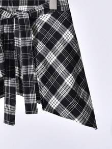 Vihyde Boys' American Vintage Plaid Apron & Distressed Wide Leg Straight Jeans 2 Pieces Set - Black - View 10