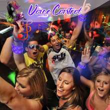 2/5/8pcs Sound-Activated LED Glowing Bracelets, Silicone Light-Up Wristbands, Suitable For Concerts, Parties, Festivals, Carnivals, Night Events, Multi-Color Flashing, Unisex - Music Voice Control Bracelet - View 12