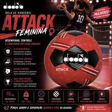 Bola Handebol Diadora HD2 Attack Feminino Oficial - Vermelho - Visão 8