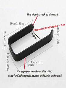 1pc U-Shaped Toilet Paper Holder - Minimalist Bathroom Storage Rack, Self-Adhesive Toilet Paper Holder, Fashion Design, Plastic Material, Easy To Attach, Only Suitable For Tile/Glass And Other Smooth Hard Surfaces, Use 24 Hours After Application - Multicolor - View 5
