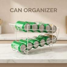 1 Pack, Double Layer Widened Large Capacity Beverage Storage Rack, Sliding Roller Design For Easy Access, Stable Anti-Toppling, Hollow Drainage To Keep Cans Dry, No Assembly Required, Rust-Proof & Scratch-Resistant, Strong Load-Bearing Not Easy To De - View 3