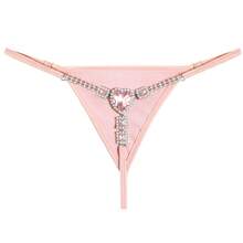 Celana Dalam Tali Bentuk Hati Merah Muda Grosir Rhinestone Brazilian Viquinis Pakaian Pantai Seksi Baru Brief Rave Thong Shorts - tali - View 9