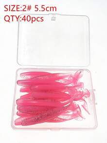 40pcs Multi-Color T-Tail Soft Lures, 5.5cm & 7cm Two Sizes, Bionic Small Fish Artificial Bait, Freshwater & Saltwater Fishing, Suitable For Amur, Bass, Mandarin Fish - Multicolor - View 8