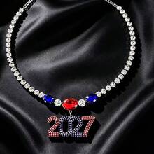 1pc Hot-Selling Exaggerated Number 2027 Pendant Necklace, European And American New Style Hip-Hop Versatile New Year Neck Chain Neck Ornament - Multicolor - View 7